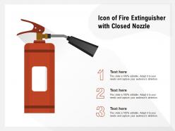 Icon of fire extinguisher with closed nozzle