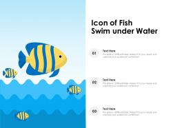 Icon of fish swim under water