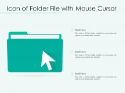 Icon of folder file with mouse cursor
