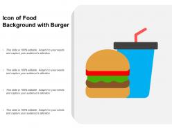 Icon of food background with burger