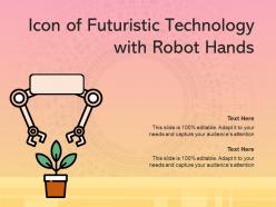 Icon of futuristic technology with robot hands