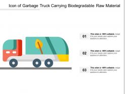 Icon of garbage truck carrying biodegradable raw material