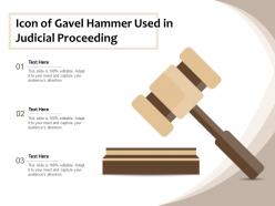 Icon of gavel hammer used in judicial proceeding