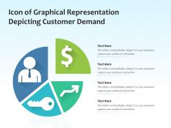 Icon of graphical representation depicting customer demand