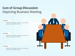 Icon of group discussion depicting business meeting