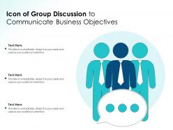 Icon of group discussion to communicate business objectives