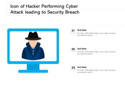Icon of hacker performing cyber attack leading to security breach