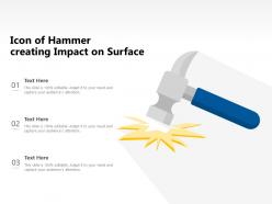 Icon of hammer creating impact on surface