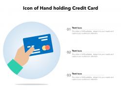 Icon of hand holding credit card