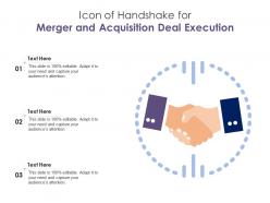 Icon of handshake for merger and acquisition deal execution