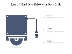 Icon of hard disk drive with data cable
