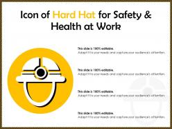 Icon of hard hat for safety and health at work