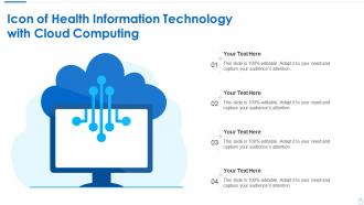 Icon of health information technology with cloud computing