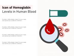 Icon of hemoglobin levels in human blood
