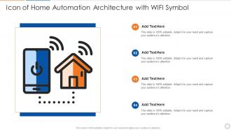Icon of home automation architecture with wifi symbol