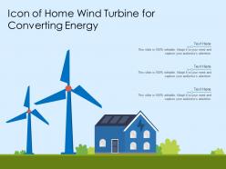 Icon Of Home Wind Turbine For Converting Energy