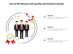 Icon of hr lifecycle with quality and initiation symbol