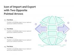 Icon of import and export with two opposite pointed arrows