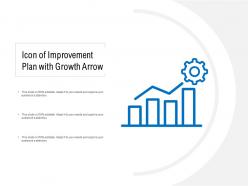 Icon of improvement plan with growth arrow