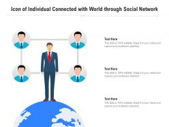 Icon of individual connected with world through social network