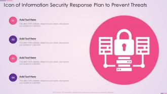 Icon of information security response plan to prevent threats