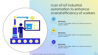Icon Of IoT Industrial Automation To Enhance Overall Efficiency Of Workers