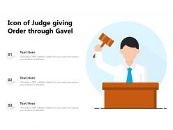 Icon of judge giving order through gavel