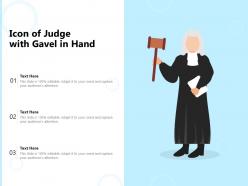 Icon of judge with gavel in hand