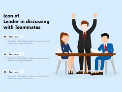 Icon of leader in discussing with teammates