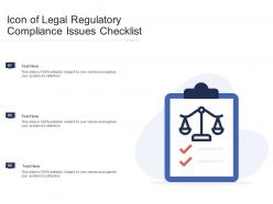 Icon of legal regulatory compliance issues checklist