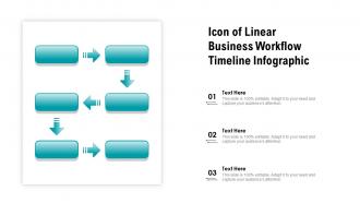 Icon of linear business workflow timeline infographic