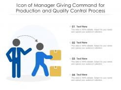 Icon of manager giving command for production and quality control process