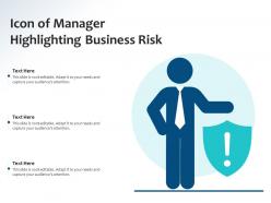 Icon of manager highlighting business risk