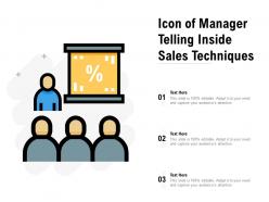 Icon of manager telling inside sales techniques