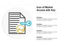 Icon of market access with key