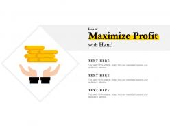 Icon of maximize profit with hand