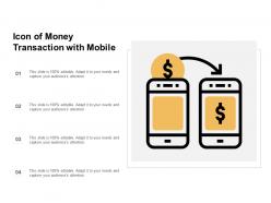 Icon of money transaction with mobile