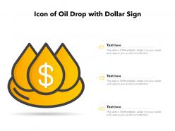 Icon of oil drop with dollar sign