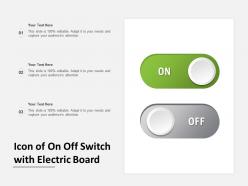 Icon of on off switch with electric board