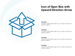 Icon of open box with upward direction arrow