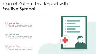Icon Of Patient Test Report With Positive Symbol
