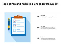 Icon of pen and approved check list document