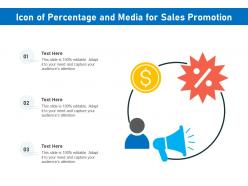 Icon of percentage and media for sales promotion