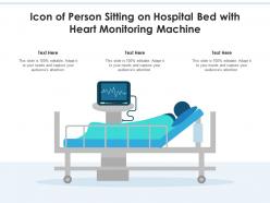 Icon of person sitting on hospital bed with heart monitoring machine