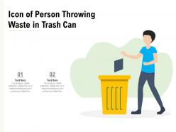 Icon Of Person Throwing Waste In Trash Can