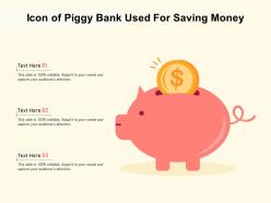 Icon of piggy bank used for saving money