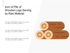 Icon of pile of wooden logs serving as raw material