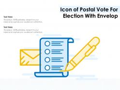 Icon of postal vote for election with envelop