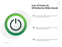 Icon of power on off button for white goods