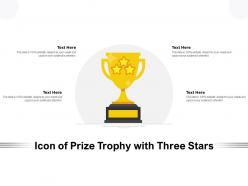 Icon of prize trophy with three stars